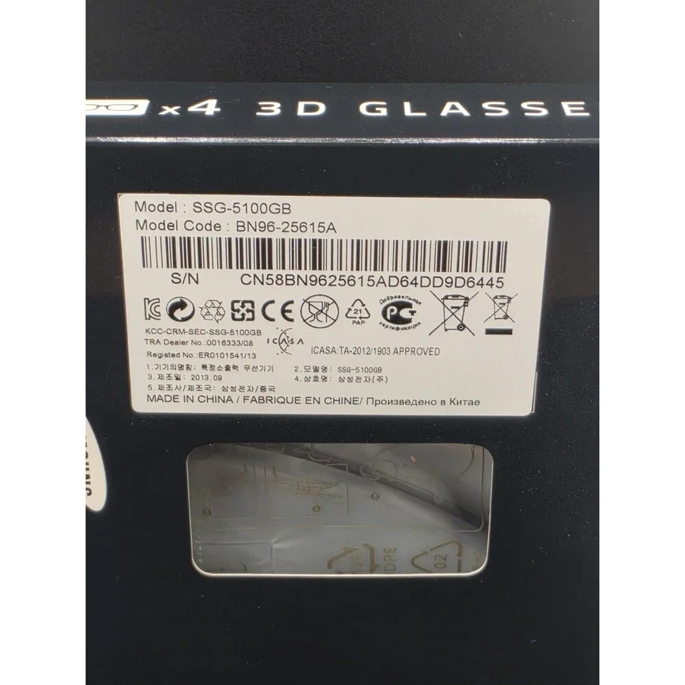 Samsung SSG-5100GB 3D TV Glasses X4 Pairs